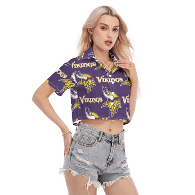 minnesota-vikings-womens-cropped-shirt purple gold football outfit detail
