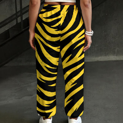 Dark Slate Gray Pittsburgh Football Yellow Black Zebra Women's Sweatpants