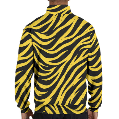 White Smoke Pittsburgh Football Yellow Black Zebra Men’s Hidden Half-Zip Placket Hoodie – Game Day Streetwear