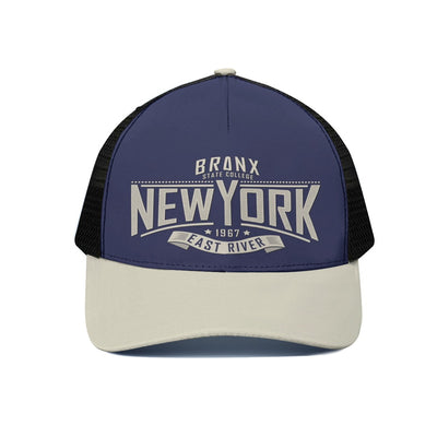 White Smoke Unisex Trucker Hat With Black Half-mesh