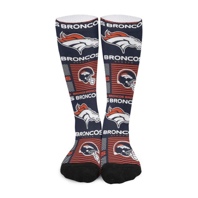 White Smoke Denver Football Long Socks