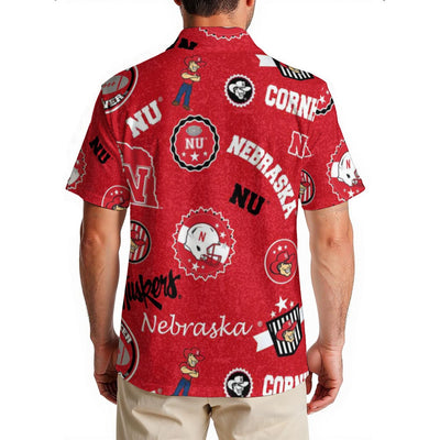 Nebraska Lincoln Cornhuskers Men's Hawaiian Shirt|150GSM - Big Ten football apparel varsity sportswear product image 2.0