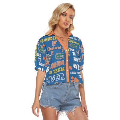 Florida Gators Women's V-neck Shirts - college football fan apparel sportswear product image 2.0
