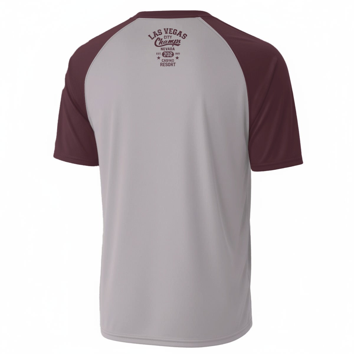 White Smoke Las Vegas City Champs Graphic T-Shirt – Burgundy and Grey Urban Style Tee