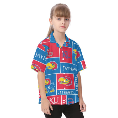 Kansas Jayhawks Kid's Hawaiian Vacation Shirt varsity sportswear product image 2.0