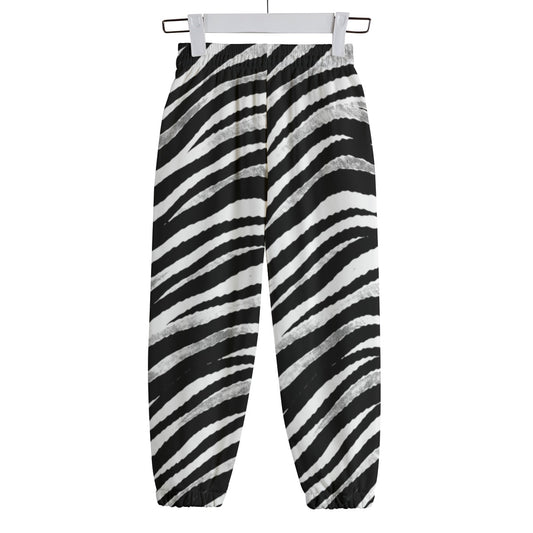 Las Vegas Football Zebra Kid's Sweatpants | 310GSM Cotton – Black and White Game Day Streetwear