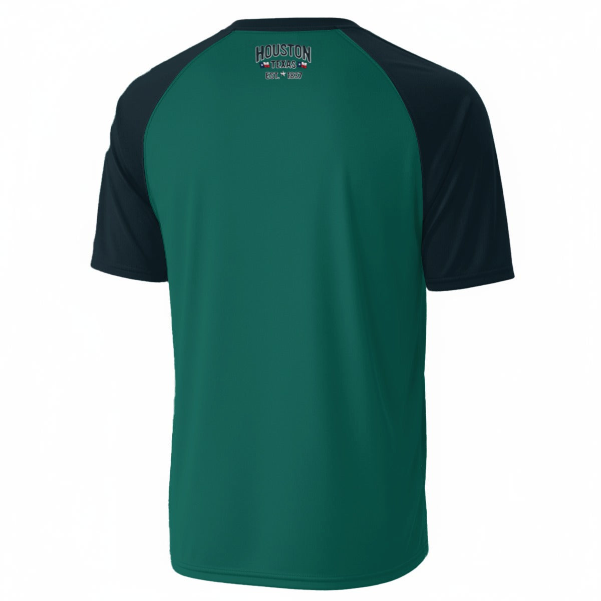 Houston Texas V-Neck T-Shirt – Green and Black Athletic City Shirt
