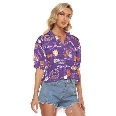 Clemson Tigers Women's V-neck Shirts - ACC football apparel varsity sportswear product image 2.0
