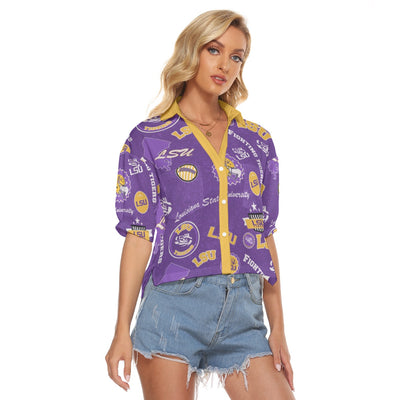 Louisiana Tigers Women's V-neck Shirts - Baton Rouge football tee varsity sportswear product image 2.0