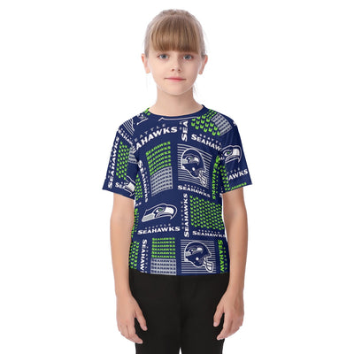 Seattle Seahawks Kid's T-shirt – sportswear style, breathable comfort wear, image 1363