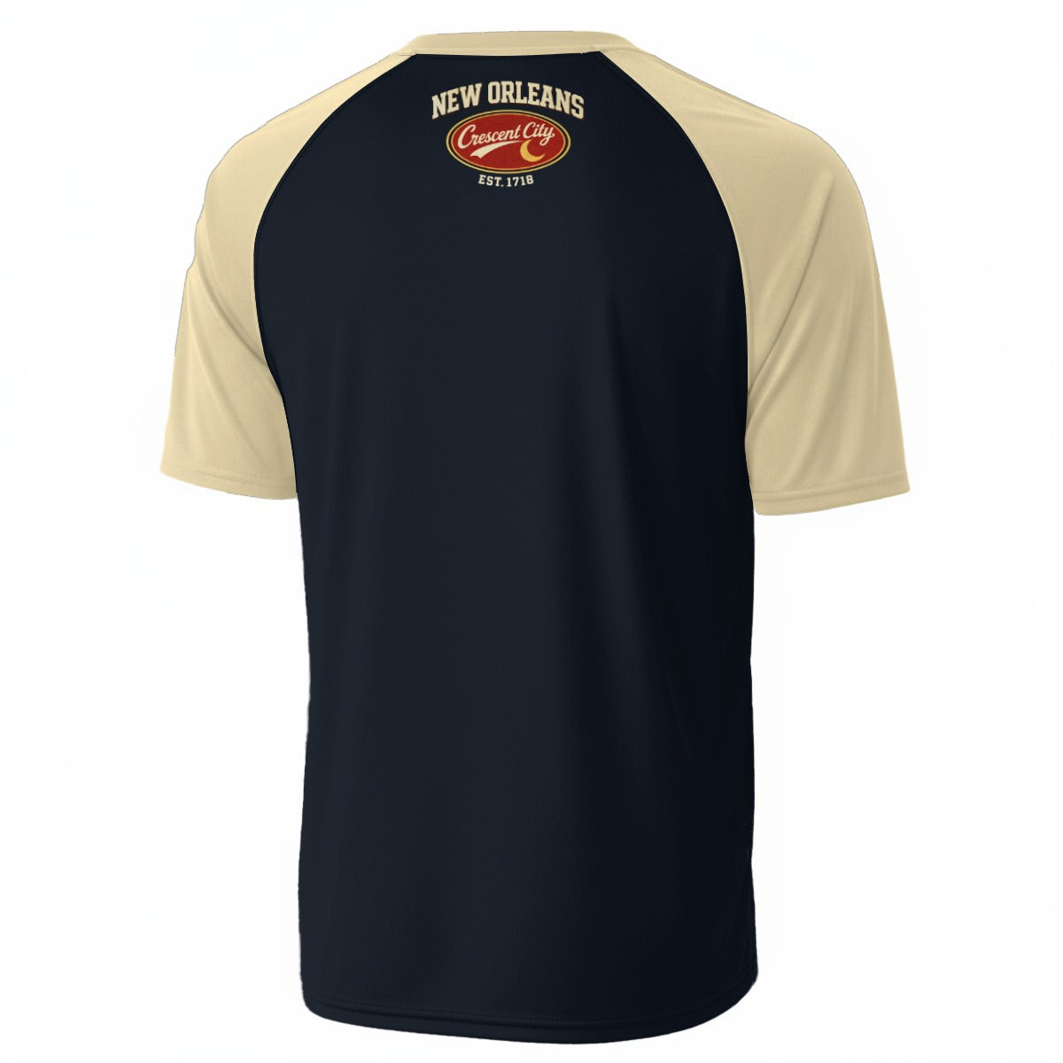 White Smoke New Orleans Crescent City Baseball V-Neck T-Shirt Black and Beige – Urban Sports Streetwear