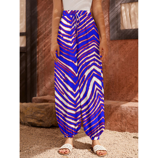 Buffalo football Women's Carrot Pants – Red Blue White Zebra Game Day Style
