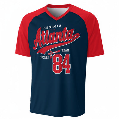 Atlanta Sports Team Graphic T-Shirt – Red and Navy Athletic Style Tee – casual fan outfit, game day outfit, image 1.0
