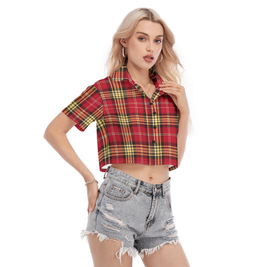 San Francisco Football Plaid Women's Cropped Shirt