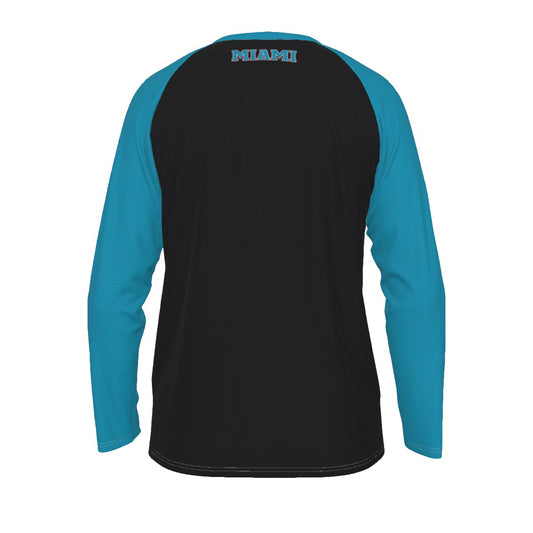 Miami Long Sleeve Raglan Shirt – Classic Varsity College Streetwear Tee