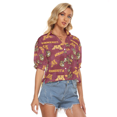 Minnesota Golden Gophers Women's V-neck Shirts White varsity sports apparel