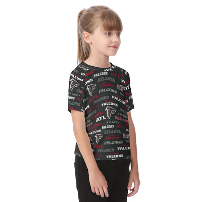 atlanta-falcons-kids-t-shirt red black football outfit detail