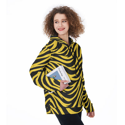 White Smoke Pittsburgh Football Yellow Black Zebra Women’s Pullover Hoodie – Game Day Streetwear