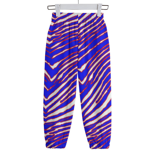 Buffalo Football Kid's Sweatpants | 310GSM Cotton – Red Blue White Zebra Game Day Style