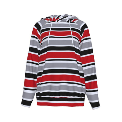 Ohio State - Buckeyes Striped Women's Hoodie With Double Hood White game day varsity apparel