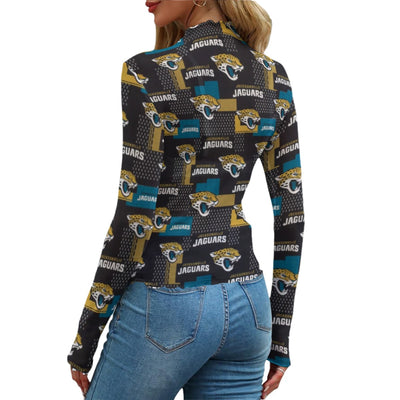 jacksonville-jaguars-womens-mesh-t-shirt teal black football fabric breathable detail