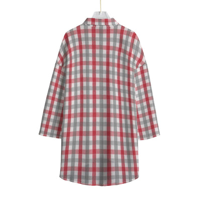 White Smoke Alabama Chiffon Shirt Women – Crimson Plaid Elbow Sleeve Football Top