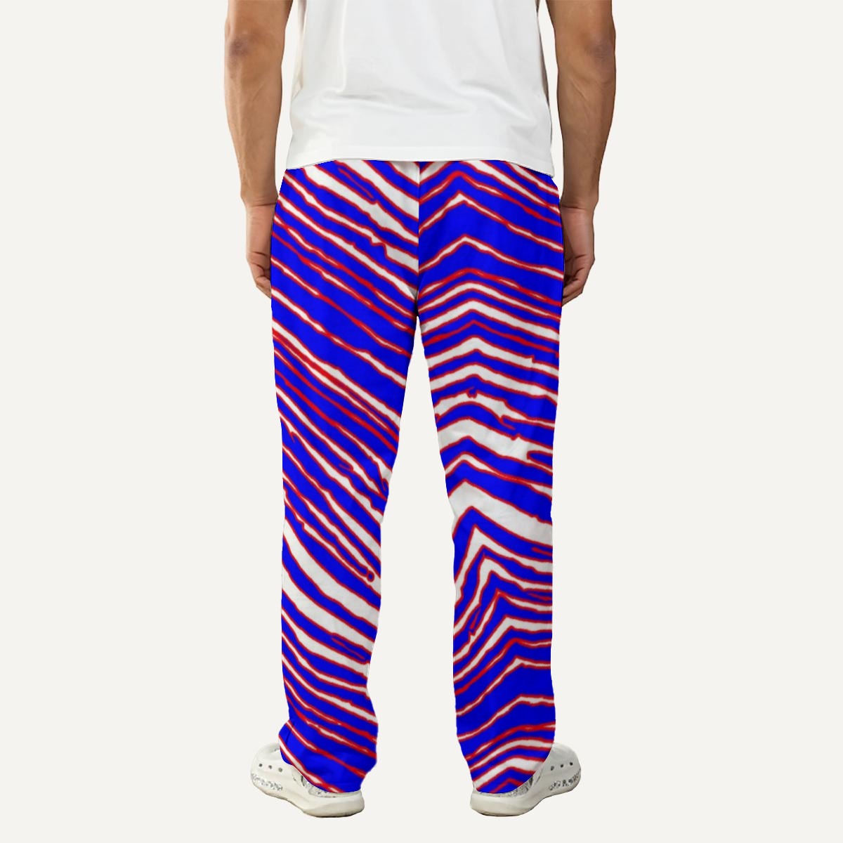 White Smoke Buffalo Zebra Football Men’s Pajama Pants – Retro Game Day Loungewear Comfort