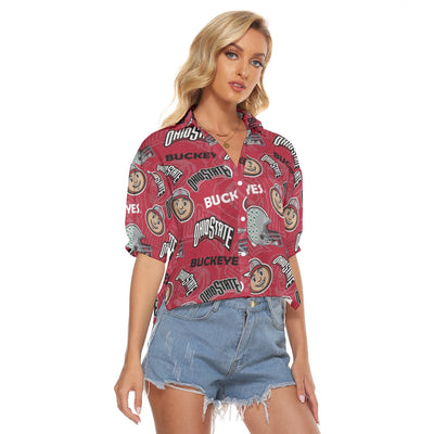 Ohio State Buckeyes Women's V-neck Shirts White game day varsity apparel