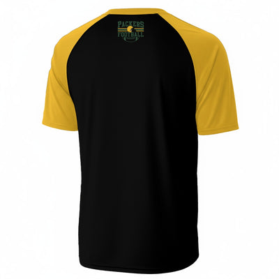 Black Packers Football V-Neck Short Sleeve T-Shirt