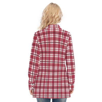 Alabama Crimson Tide Tartan Plaid Crimson White Women's Long Shirt |115GSM Cotton poplin