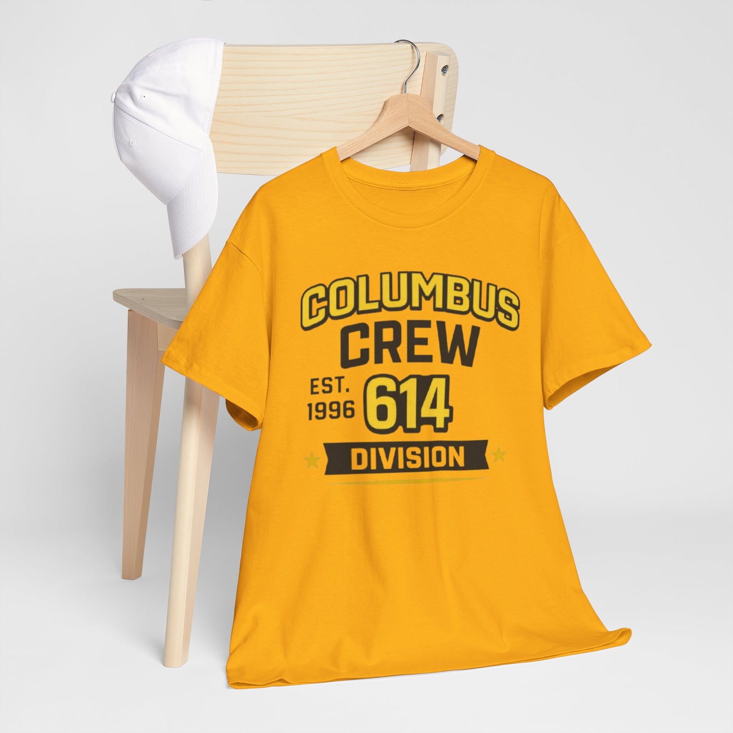 Goldenrod Columbus Crew 614 Division T-Shirt — EST. 1996 Supporter Tee