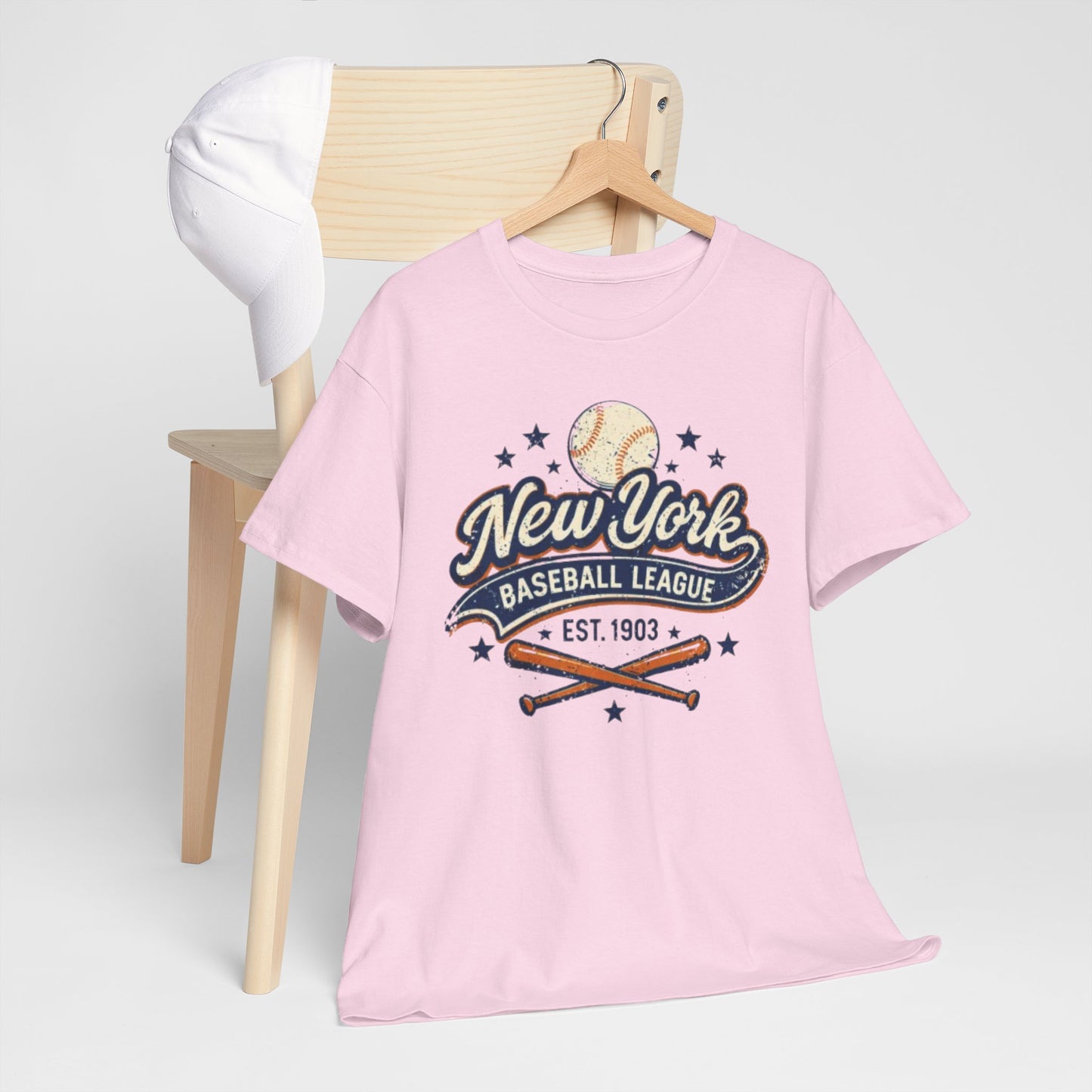 New York Baseball League Tee — Vintage 'Est. 1903' Baseball Graphic Shirt