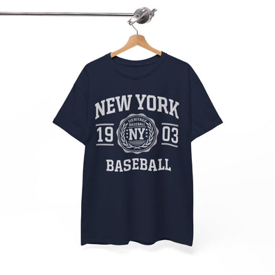 White Smoke New York Baseball Tee — Vintage 1903 NY Logo Shirt