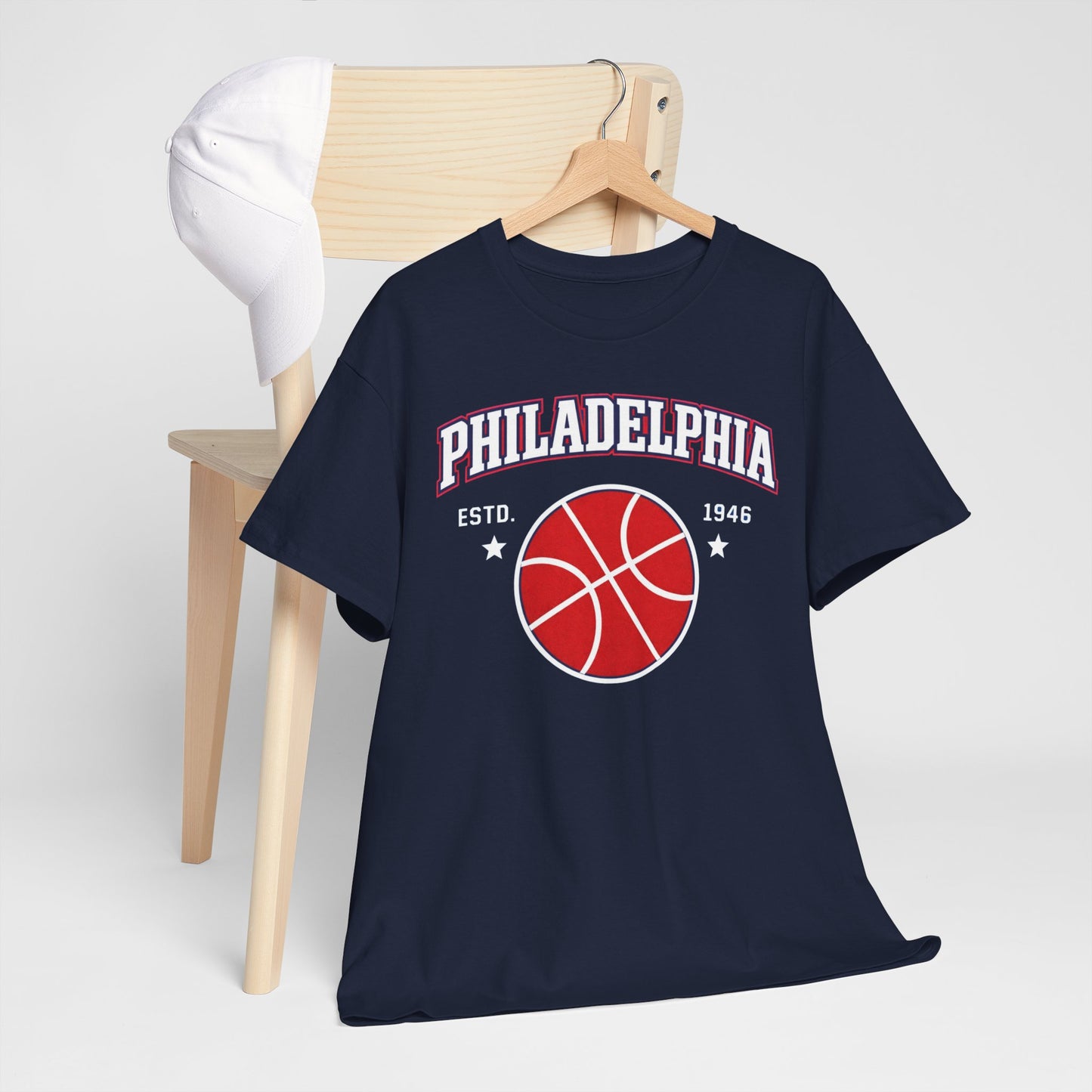 Dark Slate Gray Philadelphia Basketball T-Shirt – 90s Varsity Streetwear Style tee