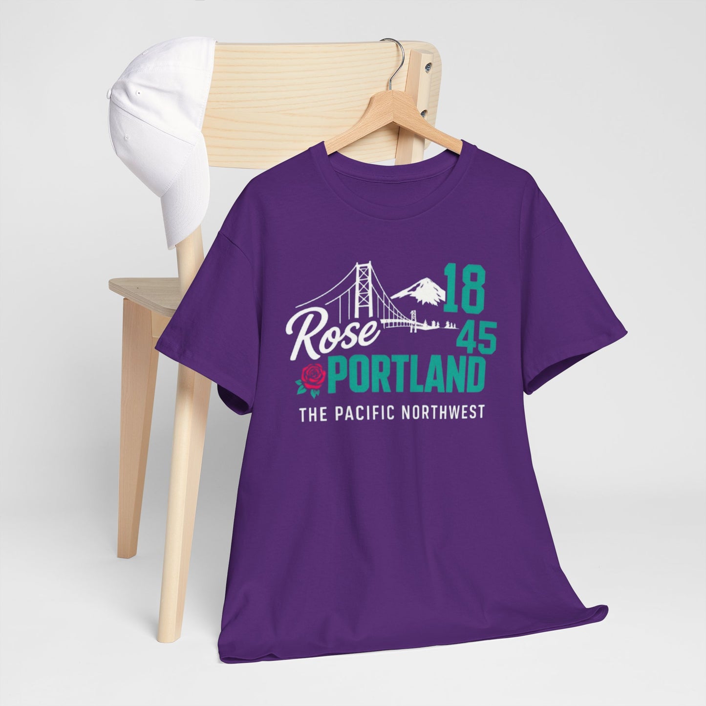 Lavender Portland Rose City Tee – '1845 Portland The Pacific Northwest' Graphic T-Shirt