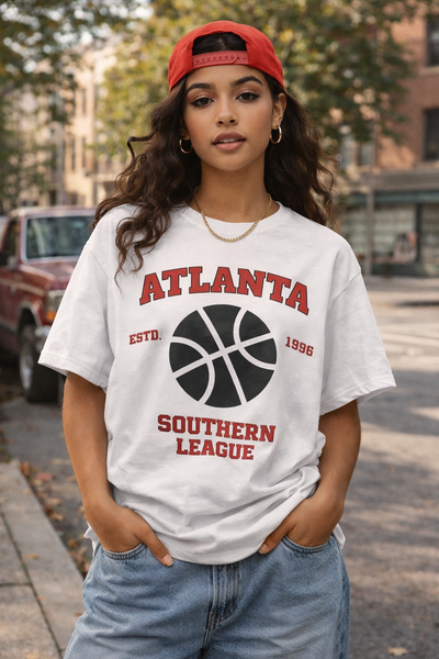 Light Gray Atlanta Southern League Basketball T-Shirt — Vintage Sports Tee