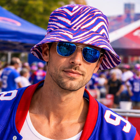 Buffalo-Inspired Bucket Hat Retro Football Style Zebra Game Day