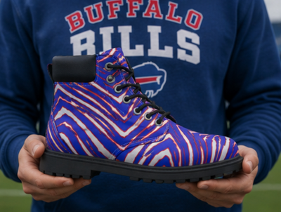 Buffalo Bills Zubaz Men's Short Boots – Red Blue White Zebra Game Day Style