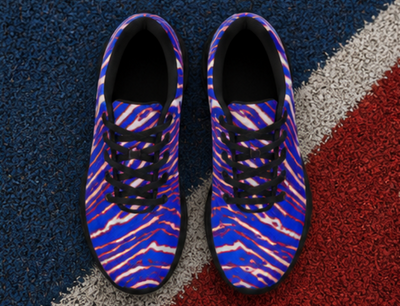 Buffalo Bills Zubaz Men's Sports Shoes With Black Sole – Red Blue White Zebra Game Day Style