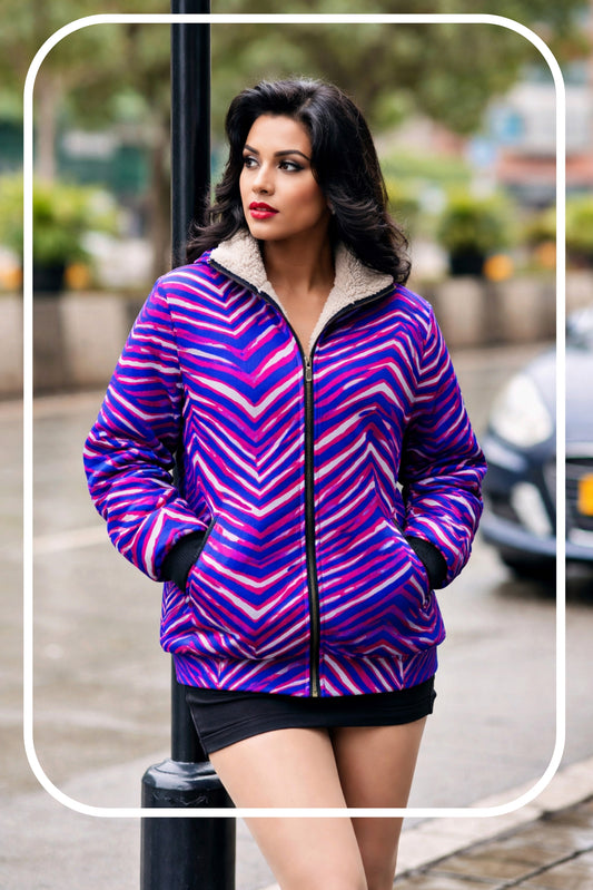 Buffalo Zebra Football Menβs Thick Knit Fleece Jacket β Retro Game Day Streetwear