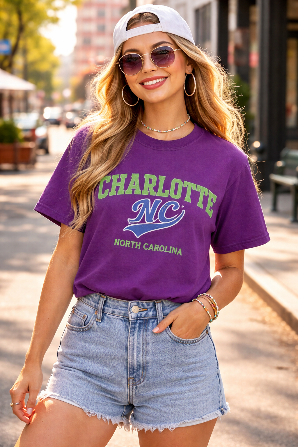 Dark Magenta Charlotte NC North Carolina T Shirt – Varsity Style Graphic Tee