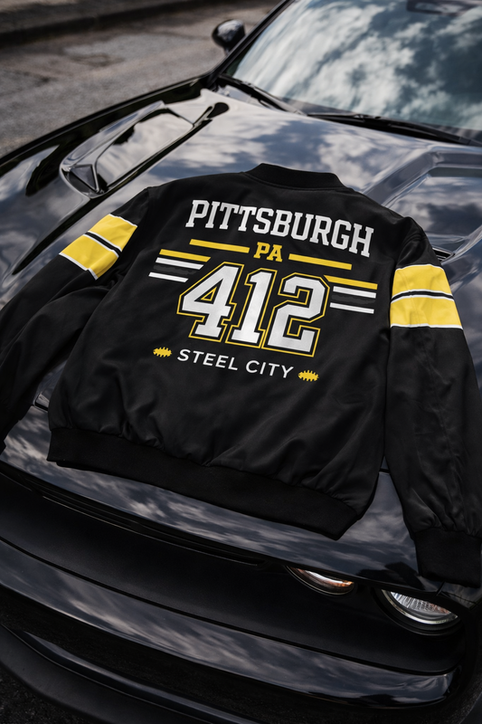 Pittsburgh 412 Steel City Varsity Bomber Jacket