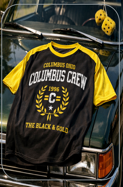 Black Columbus Ohio Crew 1996 Black and Gold Soccer Shirt – Retro Columbus Soccer Fan T Shirt