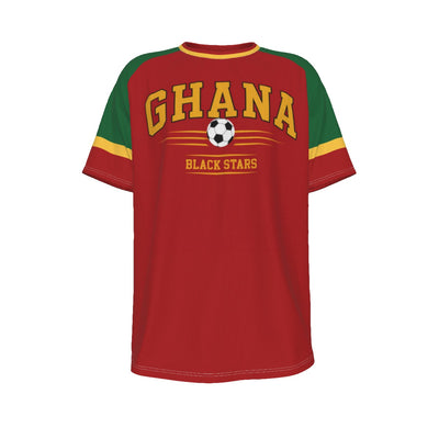 Ghana Soccer T-Shirt Red Green Yellow – Ghana Football Shirt Black Stars Fan Tee