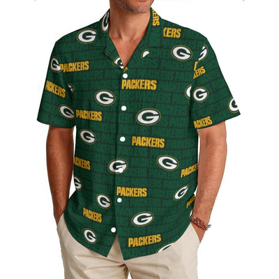 Green Bay Packers Men's Hawaiian Shirt|150GSM – nfl fan apparel, breathable comfort wear, image 666