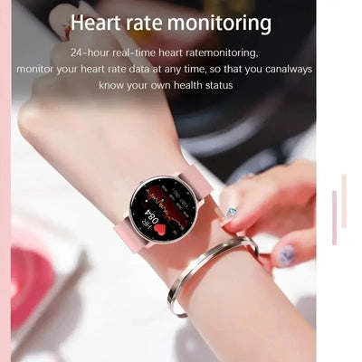 White Smoke LIGE Waterproof Women Smart Band Watch Real-time Weather Forecast Men Watches Sports Ladies Smart Watch For Women Android IOS
