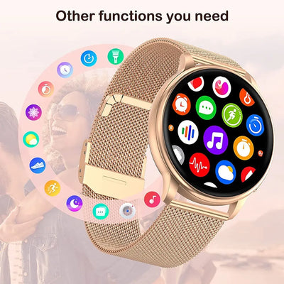 Misty Rose MEVADEN Bluetooth Call Smart Watch Women Custom Dial Watches Men Sport Fitness Tracker Heart Rate Smartwatch For Android IOS Y22