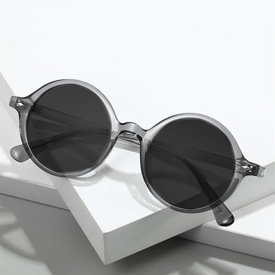 White Smoke Fashion TR90 Round Big Frame Myopia Optical Prescription Gray Sunglasses For Women Men Driving Fishing Retro Sunglasses 0 to-6.0