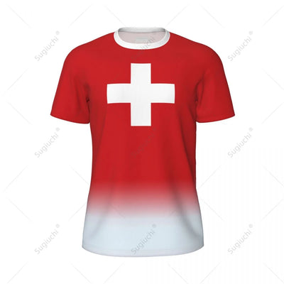 Sports Mesh T-shirt Switzerland Swiss Flag For Running Bike Soccer Tennis Football Fitness Tees 3D Printed