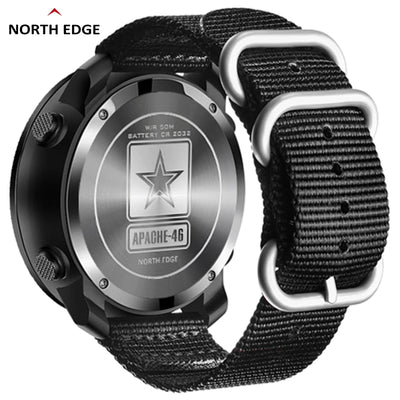White Smoke NORTH EDGE APACHE-46 Men Digital Watch Outdoor Sports Running Swimming Outdoor Sport Watches Altimeter Barometer Compass WR50M